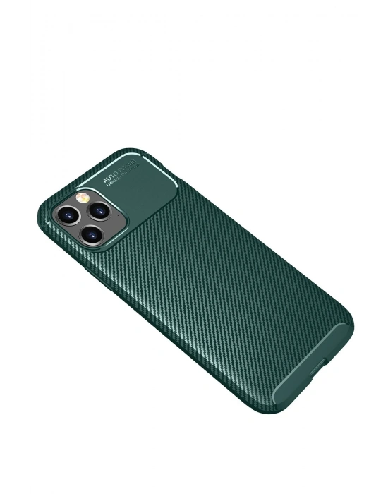 Newface iPhone 11 Pro Kılıf Auto Focus Karbon Kapak - Yeşil