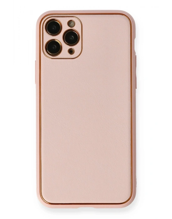 Newface iPhone 11 Pro Kılıf Coco Deri Silikon Kapak - Pembe