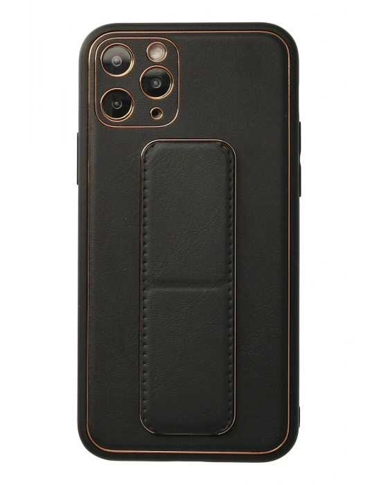 Newface iPhone 11 Pro Kılıf Coco Deri Standlı Kapak - Siyah