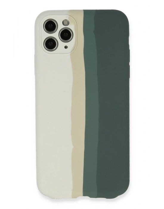 Newface iPhone 11 Pro Kılıf Ebruli Lansman Silikon - Beyaz-Gri