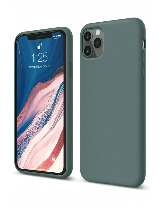 Newface iPhone 11 Pro Kılıf First Silikon - Koyu Yeşil