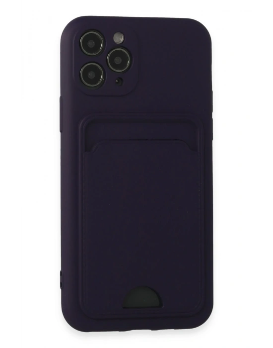 Newface iPhone 11 Pro Kılıf Kelvin Kartvizitli Silikon - Derin Mor