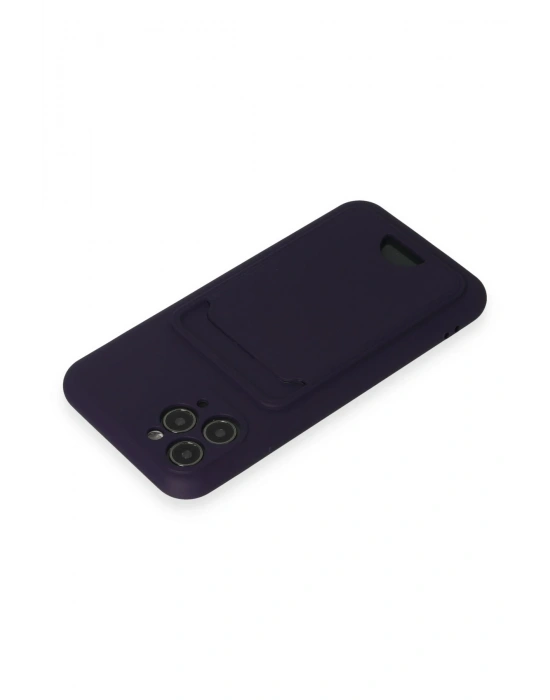 Newface iPhone 11 Pro Kılıf Kelvin Kartvizitli Silikon - Derin Mor