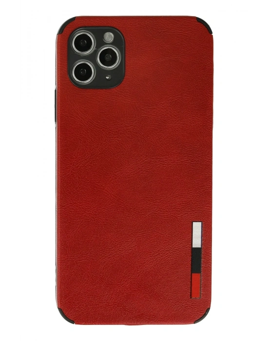 Newface iPhone 11 Pro Kılıf Loop Deri Silikon - Kırmızı