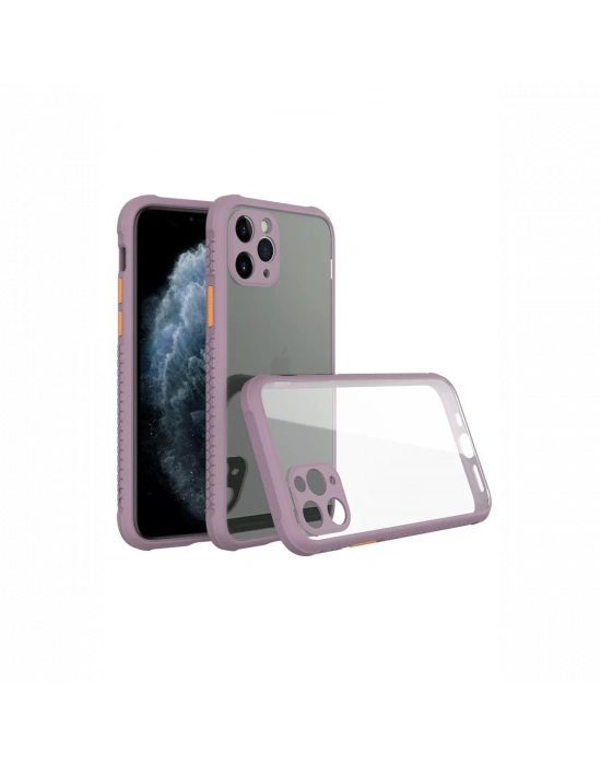 Newface iPhone 11 Pro Kılıf Miami Şeffaf Silikon - Açık Mor