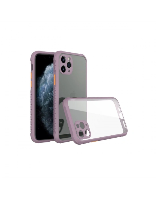 Newface iPhone 11 Pro Kılıf Miami Şeffaf Silikon - Açık Mor