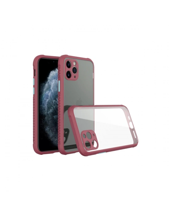 Newface iPhone 11 Pro Kılıf Miami Şeffaf Silikon - Fuşya