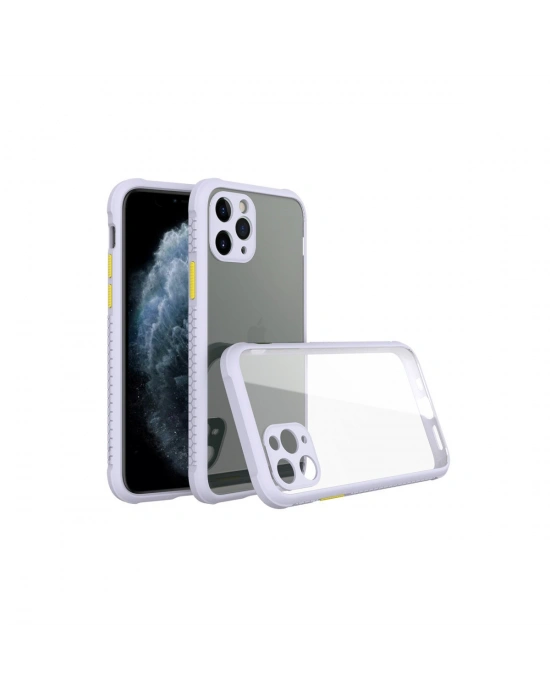 Newface iPhone 11 Pro Kılıf Miami Şeffaf Silikon - Lila