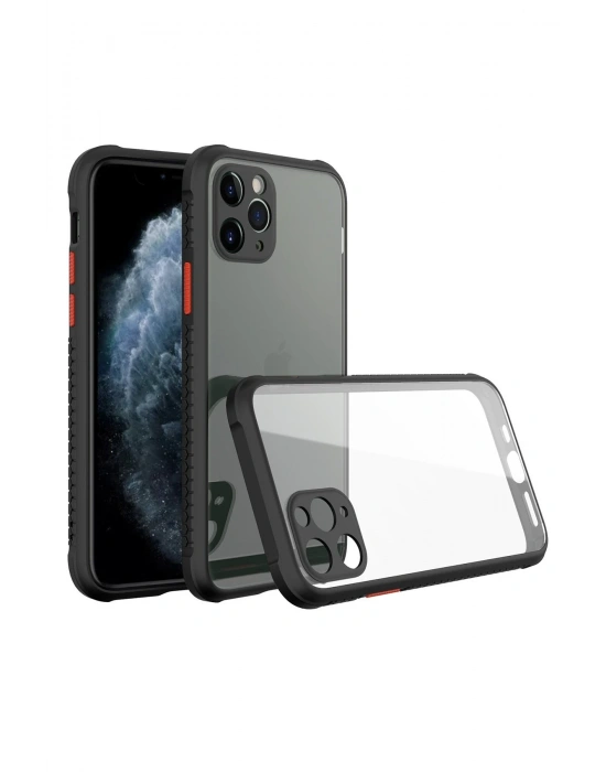 Newface iPhone 11 Pro Kılıf Miami Şeffaf Silikon - Siyah