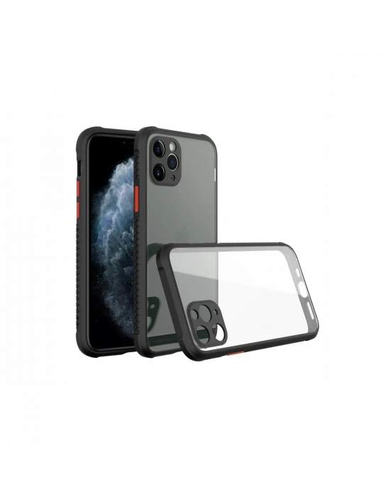 Newface iPhone 11 Pro Kılıf Miami Şeffaf Silikon - Siyah