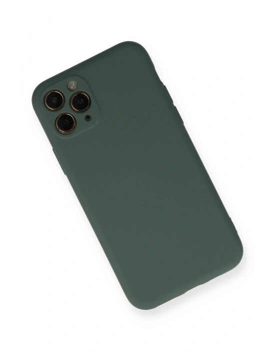 Newface iPhone 11 Pro Kılıf Nano içi Kadife Silikon - Koyu Yeşil