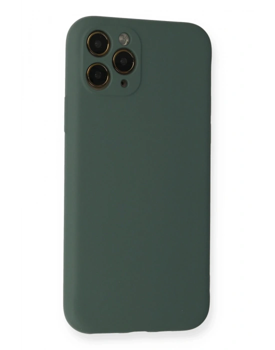 Newface iPhone 11 Pro Kılıf Nano içi Kadife Silikon - Koyu Yeşil