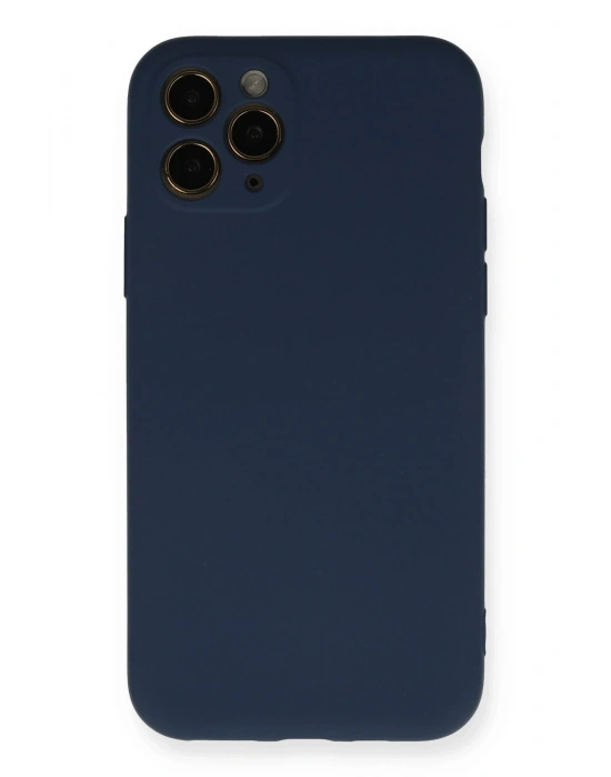 Newface iPhone 11 Pro Kılıf Nano içi Kadife Silikon - Lacivert