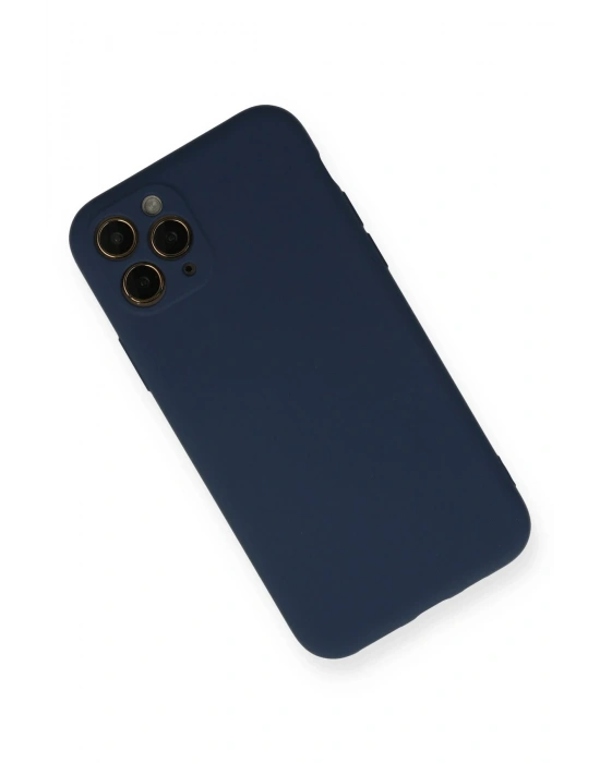 Newface iPhone 11 Pro Kılıf Nano içi Kadife Silikon - Lacivert
