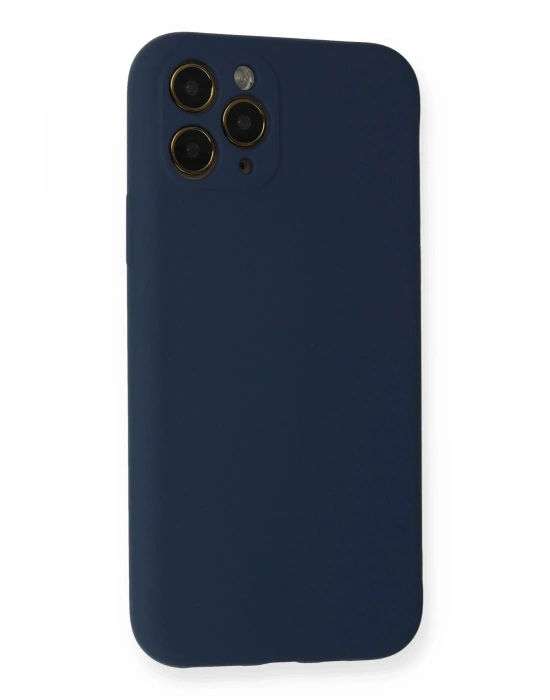 Newface iPhone 11 Pro Kılıf Nano içi Kadife Silikon - Lacivert