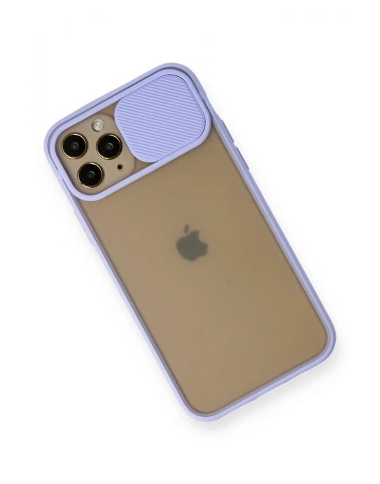 Newface iPhone 11 Pro Kılıf Palm Buzlu Kamera Sürgülü Silikon - Lila