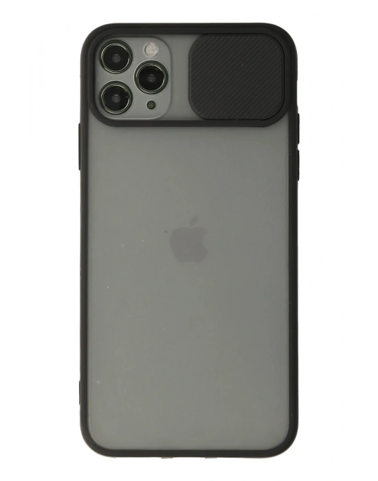 Newface iPhone 11 Pro Kılıf Palm Buzlu Kamera Sürgülü Silikon - Siyah