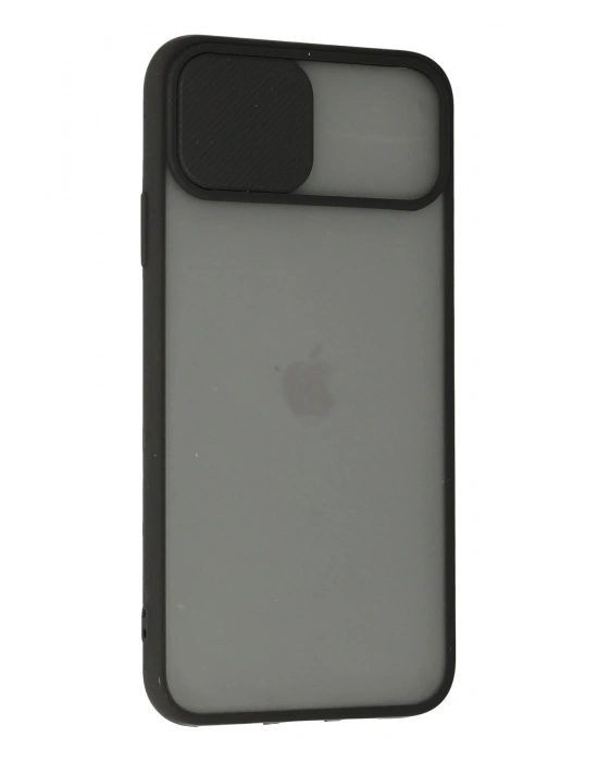 Newface iPhone 11 Pro Kılıf Palm Buzlu Kamera Sürgülü Silikon - Siyah