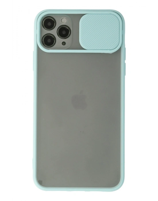 Newface iPhone 11 Pro Kılıf Palm Buzlu Kamera Sürgülü Silikon - Turkuaz