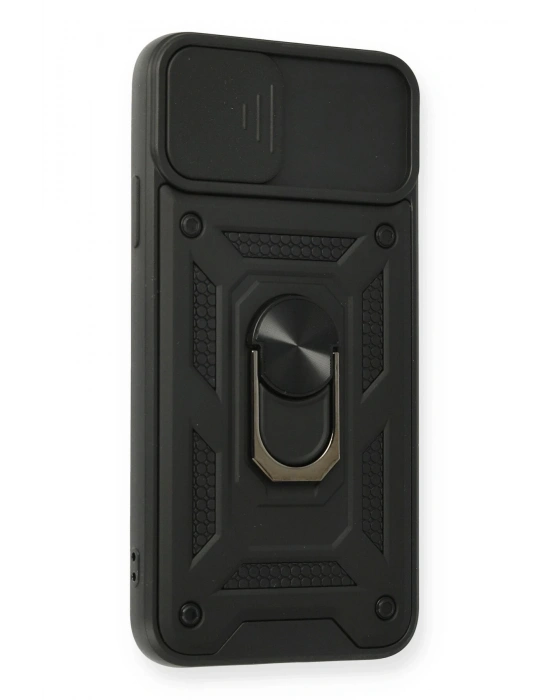 Newface iPhone 11 Pro Kılıf Pars Lens Yüzüklü Silikon - Siyah