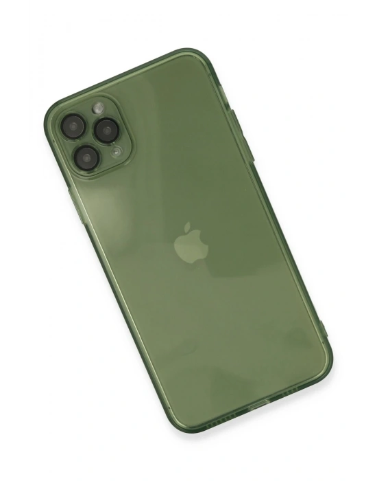 Newface iPhone 11 Pro Max Kılıf Fly Lens Silikon - Yeşil