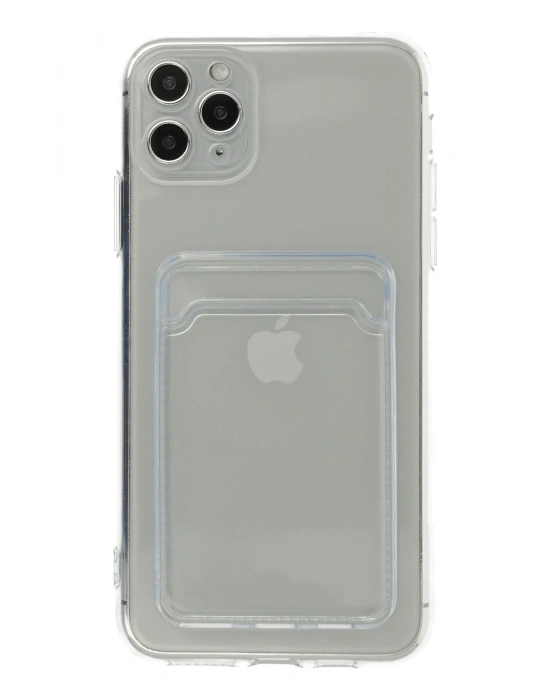 Newface iPhone 11 Pro Max Kılıf Kart Şeffaf Silikon - Şeffaf