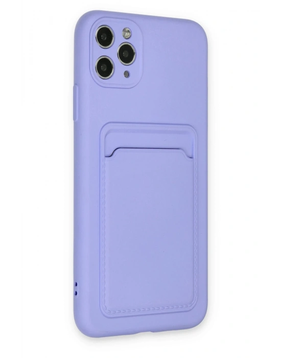 Newface iPhone 11 Pro Max Kılıf Kelvin Kartvizitli Silikon - Lila