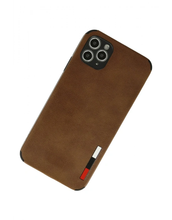 Newface iPhone 11 Pro Max Kılıf Loop Deri Silikon - Kahverengi