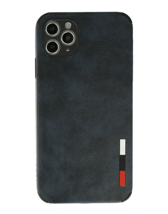 Newface iPhone 11 Pro Max Kılıf Loop Deri Silikon - Lacivert