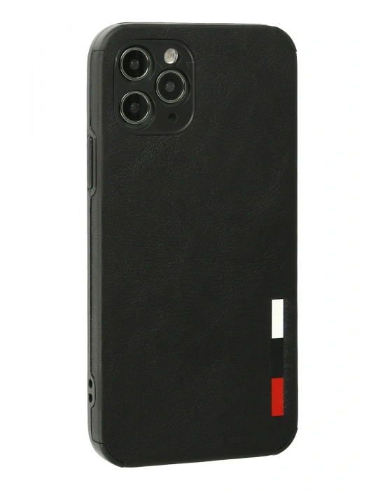 Newface iPhone 11 Pro Max Kılıf Loop Deri Silikon - Siyah