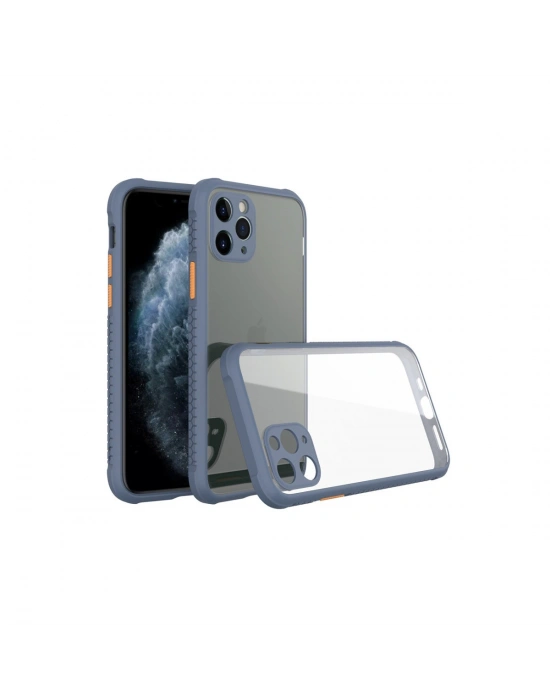 Newface iPhone 11 Pro Max Kılıf Miami Şeffaf Silikon - Gri