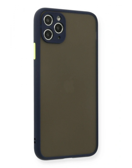 Newface iPhone 11 Pro Max Kılıf Montreal Silikon Kapak - Lacivert