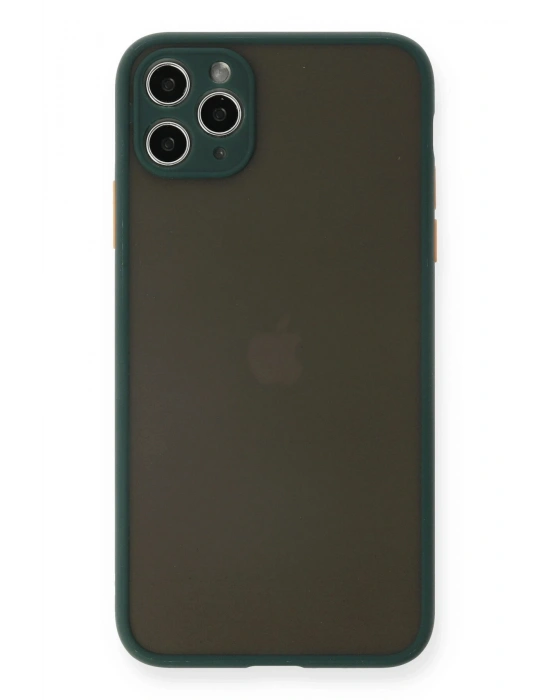 Newface iPhone 11 Pro Max Kılıf Montreal Silikon Kapak - Yeşil