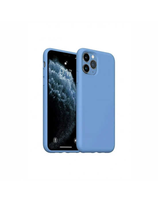 Newface iPhone 11 Pro Max Kılıf Nano içi Kadife Silikon - Mavi