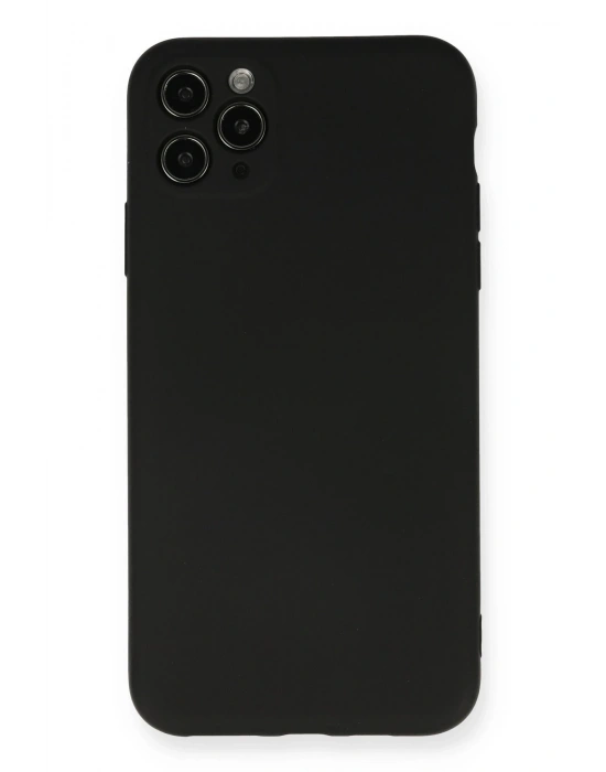 Newface iPhone 11 Pro Max Kılıf Nano içi Kadife Silikon - Siyah