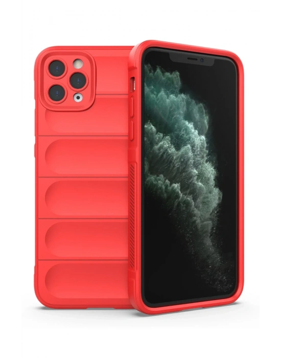 Newface iPhone 11 Pro Max Kılıf Optimum Silikon - Kırmızı