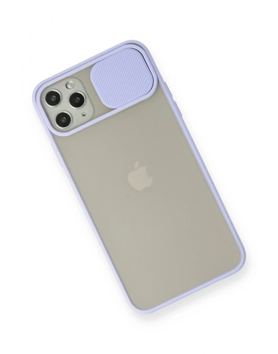 Newface iPhone 11 Pro Max Kılıf Palm Buzlu Kamera Sürgülü Silikon - Lila