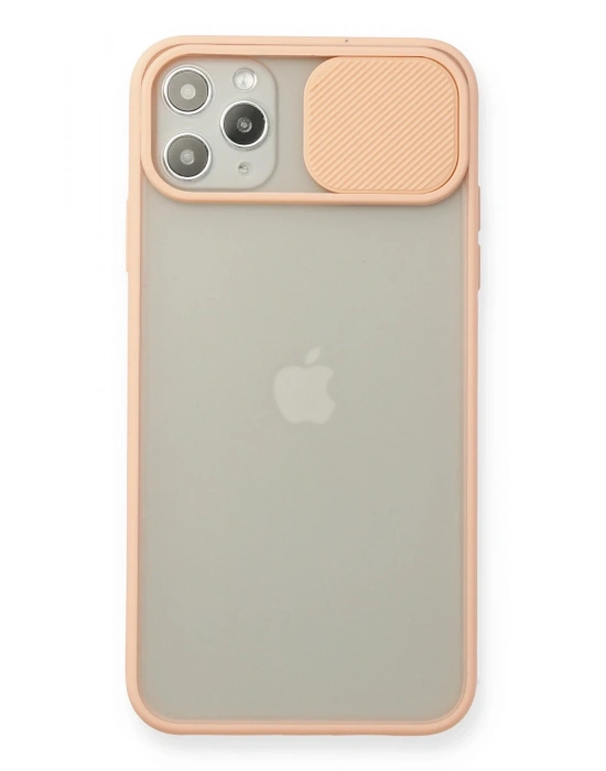 Newface iPhone 11 Pro Max Kılıf Palm Buzlu Kamera Sürgülü Silikon - Pembe