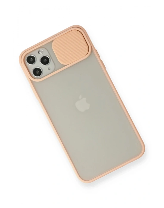 Newface iPhone 11 Pro Max Kılıf Palm Buzlu Kamera Sürgülü Silikon - Pembe