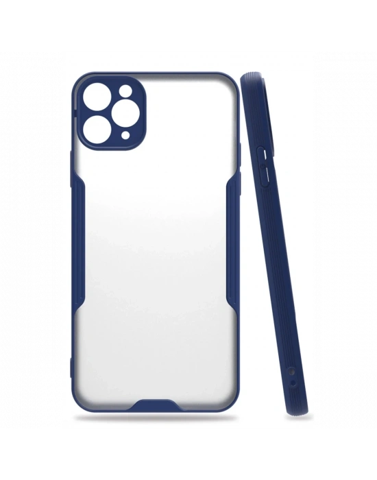 Newface iPhone 11 Pro Max Kılıf Platin Silikon - Lacivert