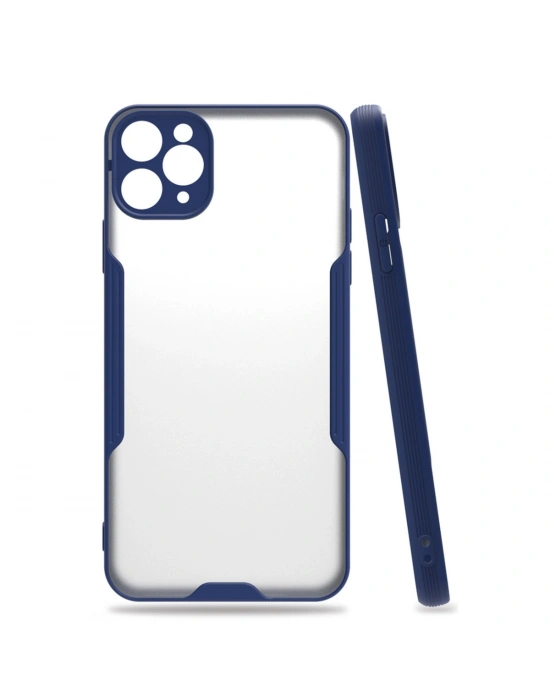 Newface iPhone 11 Pro Max Kılıf Platin Silikon - Lacivert