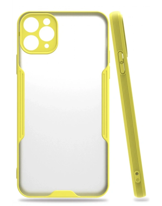 Newface iPhone 11 Pro Max Kılıf Platin Silikon - Sarı