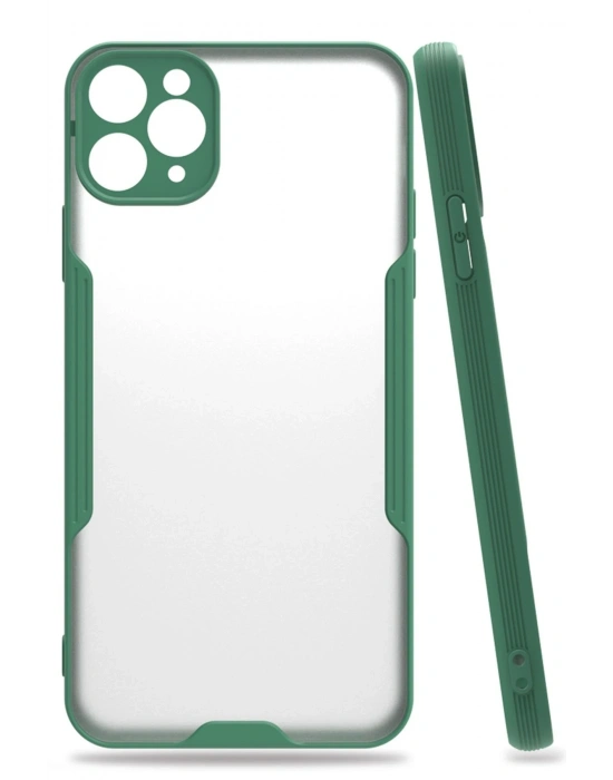 Newface iPhone 11 Pro Max Kılıf Platin Silikon - Yeşil
