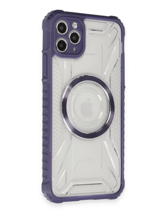 Newface iPhone 11 Pro Max Kılıf Prag Magneticsafe Kapak - Derin Mor