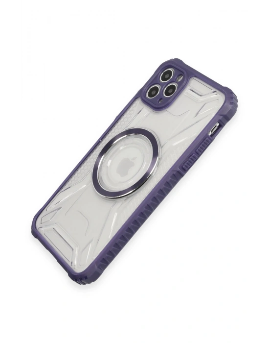 Newface iPhone 11 Pro Max Kılıf Prag Magneticsafe Kapak - Derin Mor