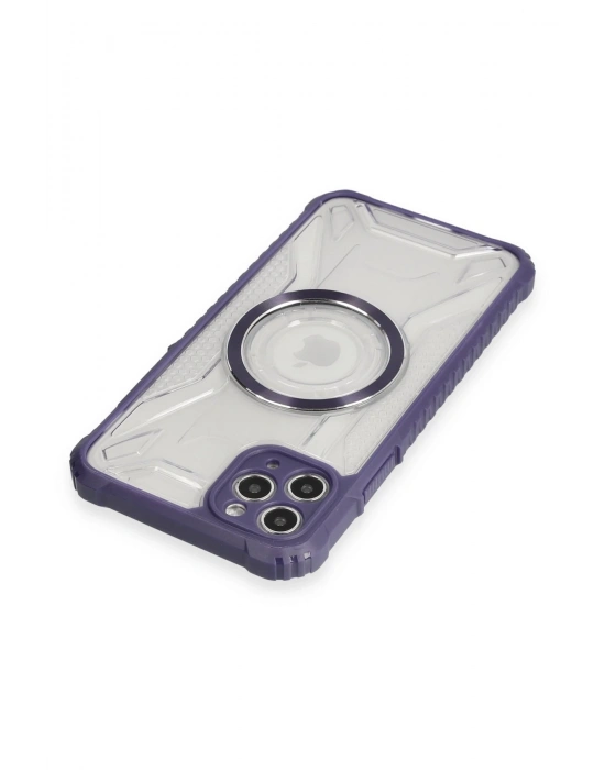Newface iPhone 11 Pro Max Kılıf Prag Magneticsafe Kapak - Derin Mor
