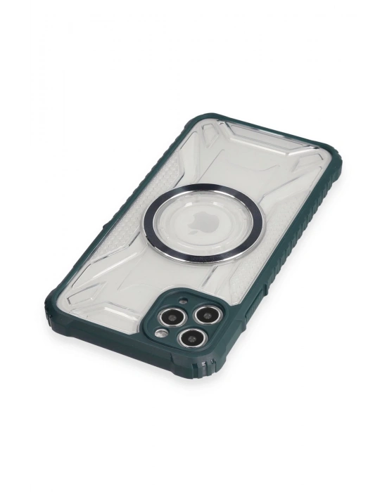 Newface iPhone 11 Pro Max Kılıf Prag Magneticsafe Kapak - Koyu Yeşil