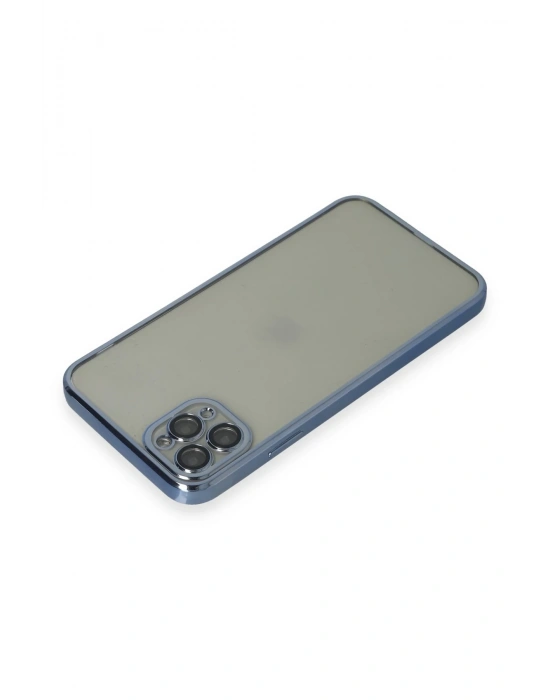 Newface iPhone 11 Pro Max Kılıf Razer Lensli Silikon - Açık Mavi