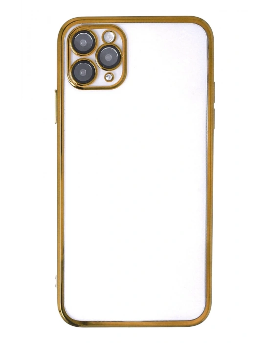 Newface iPhone 11 Pro Max Kılıf Razer Lensli Silikon - Gold