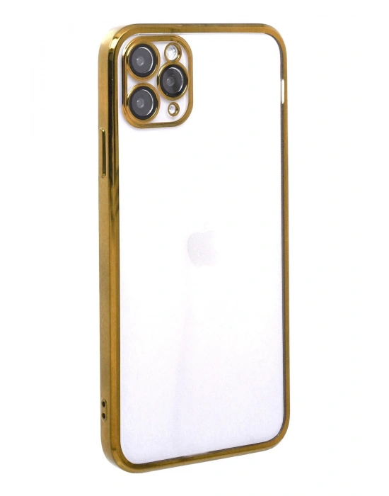Newface iPhone 11 Pro Max Kılıf Razer Lensli Silikon - Gold